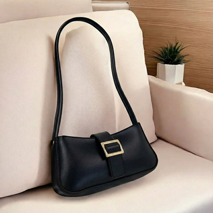 Pearl Buckle Bag- Black