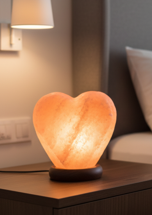 Heart Shaped Himalayan Salt Lamp – Hand-Carved Romantic Warm Glow Decor