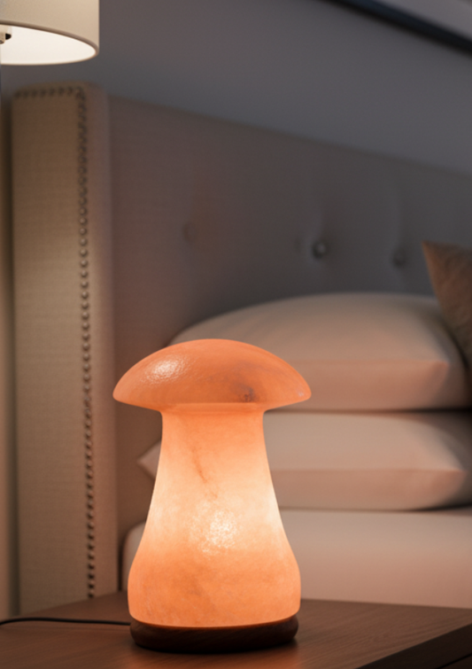 Mushroom Shaped Himalayan Salt Lamp – Hand-Carved Crystal Glow Decor