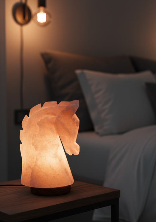 Knight Shaped Himalayan Salt Lamp – Hand-Carved Crystal Warm Glow Decor