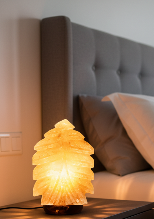 Festive Tree Himalayan Salt Lamp – Hand-Carved Crystal Holiday Glow Decor