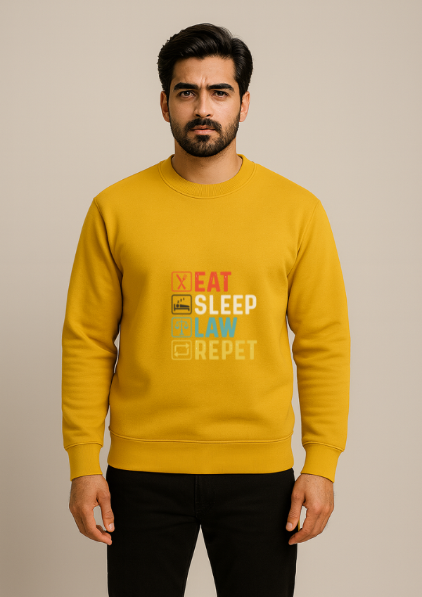 Eat Sleep Law Repeat Graphic Sweatshirt