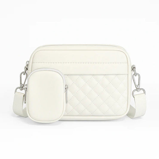 IS-01018- Quilted Crossbody Bag-White